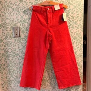 NWT Universal Thread Sailor Wide Leg Cotton Pants in Red